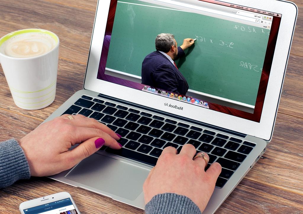 Online courses and e-learning materials on a laptop